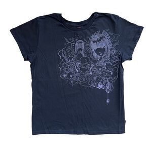 2006 Emily the Strange mall goth black baby tee sz M